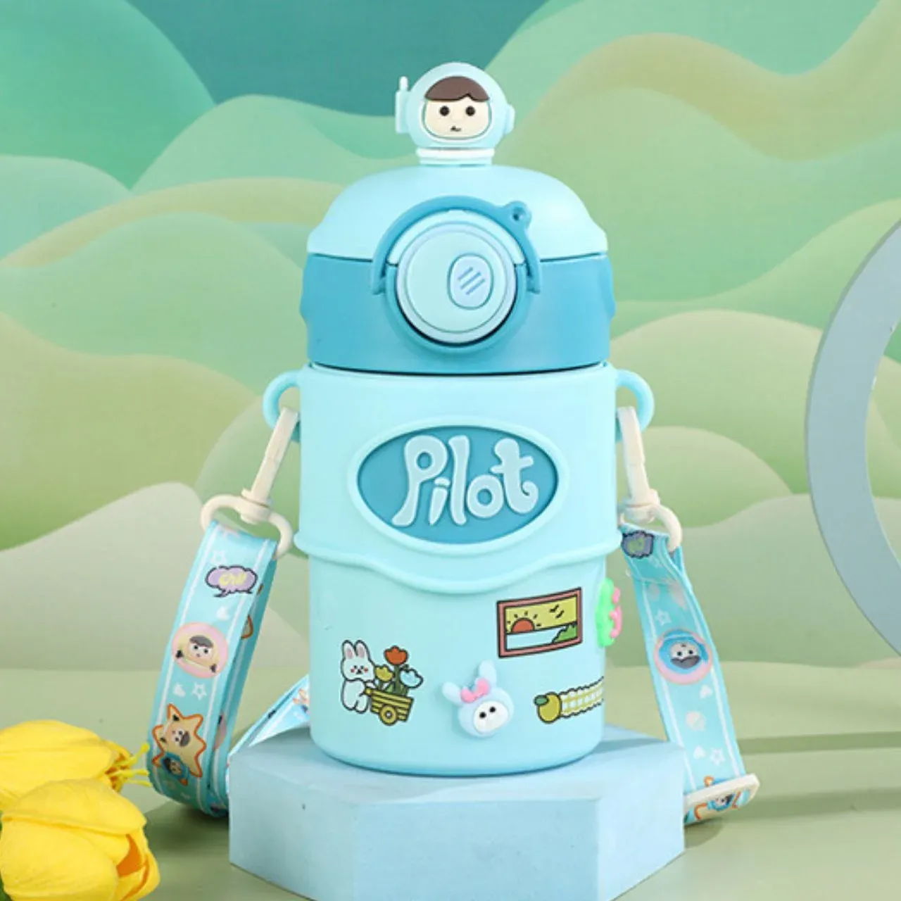 500 ML INSULATED KIDS SIPPER - PILOT THEME - STAINLESS - PK21 – KIDS ESSENTIALS | Peekaboo Kids Mart