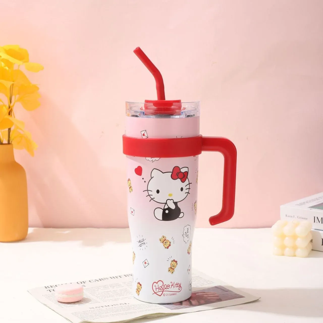 1200ml INSULATED TUMBLER WITH STEEL STRAW AND HANDLE-AIRTIGHT & LEAKPROOF – KIDS ESSENTIALS | Peekaboo Kids Mart