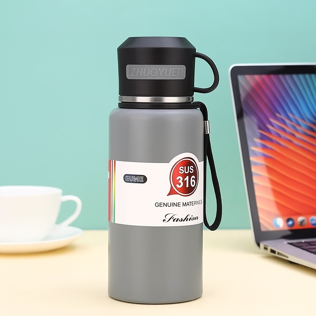 600ml Insulated Flask Bottle with cup - pk53 | Peekaboo Kids Mart