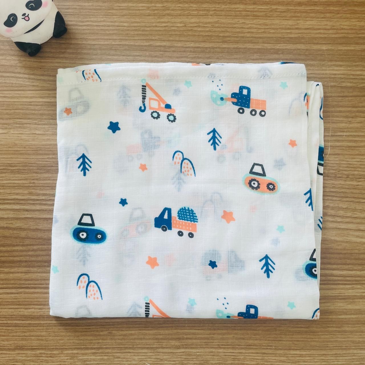 Blue Truck Swaddle-100*100cms – BABY CLOTHING | Peekaboo Kids Mart