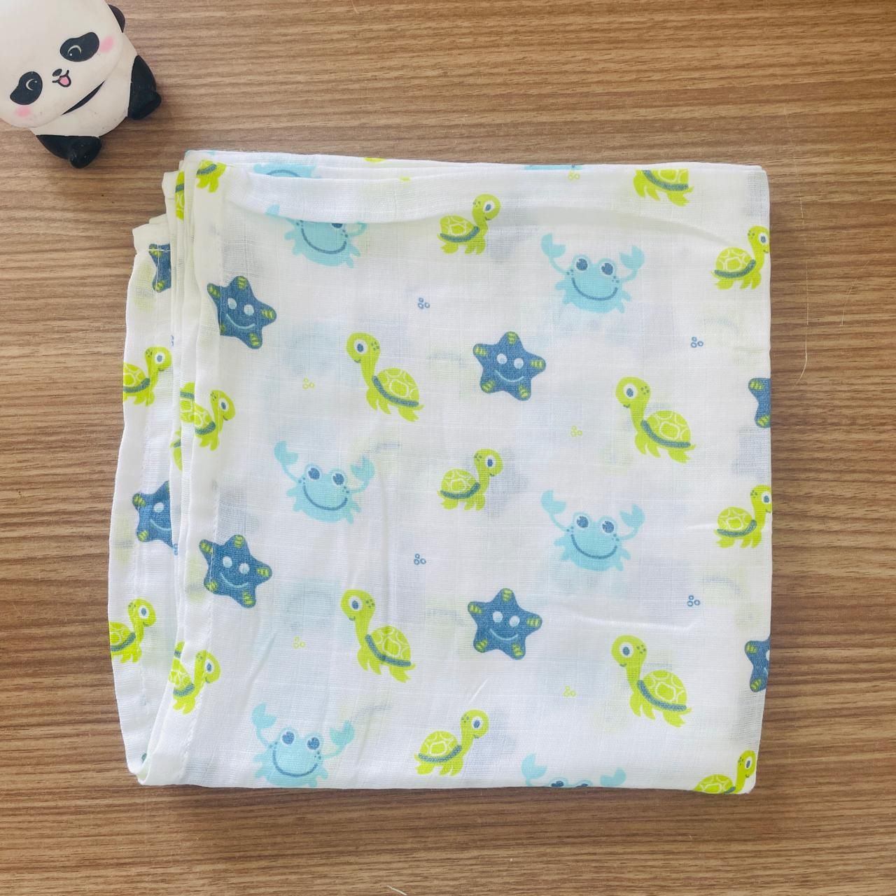 Tortoise & Crab Swaddle-100*100cms – BABY CLOTHING | Peekaboo Kids Mart