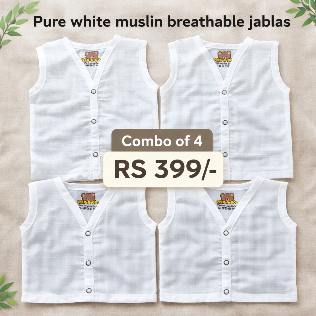 Combo 4 jablas -  (pure white) | Peekaboo Kids Mart