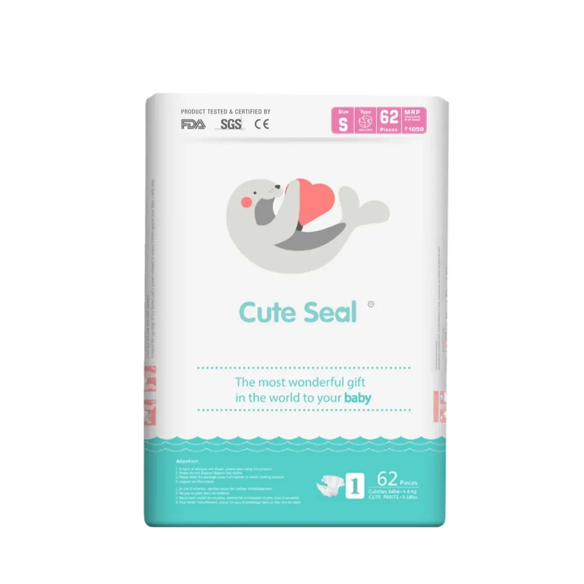 Cuteseal Small Velcro Baby Diapers 62 Pcs 4 to 8 Kgs Premium Baby Diapers – Cuteseal Diaper | Peekaboo Kids Mart