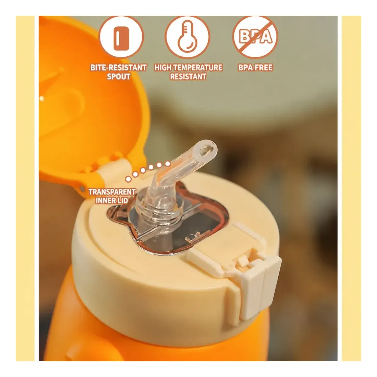500ml Rabbit Kids Insulated Sipper Bottle with Straw | Stainless Steel Hot & Cold Water Bottle | Peekaboo Kids Mart