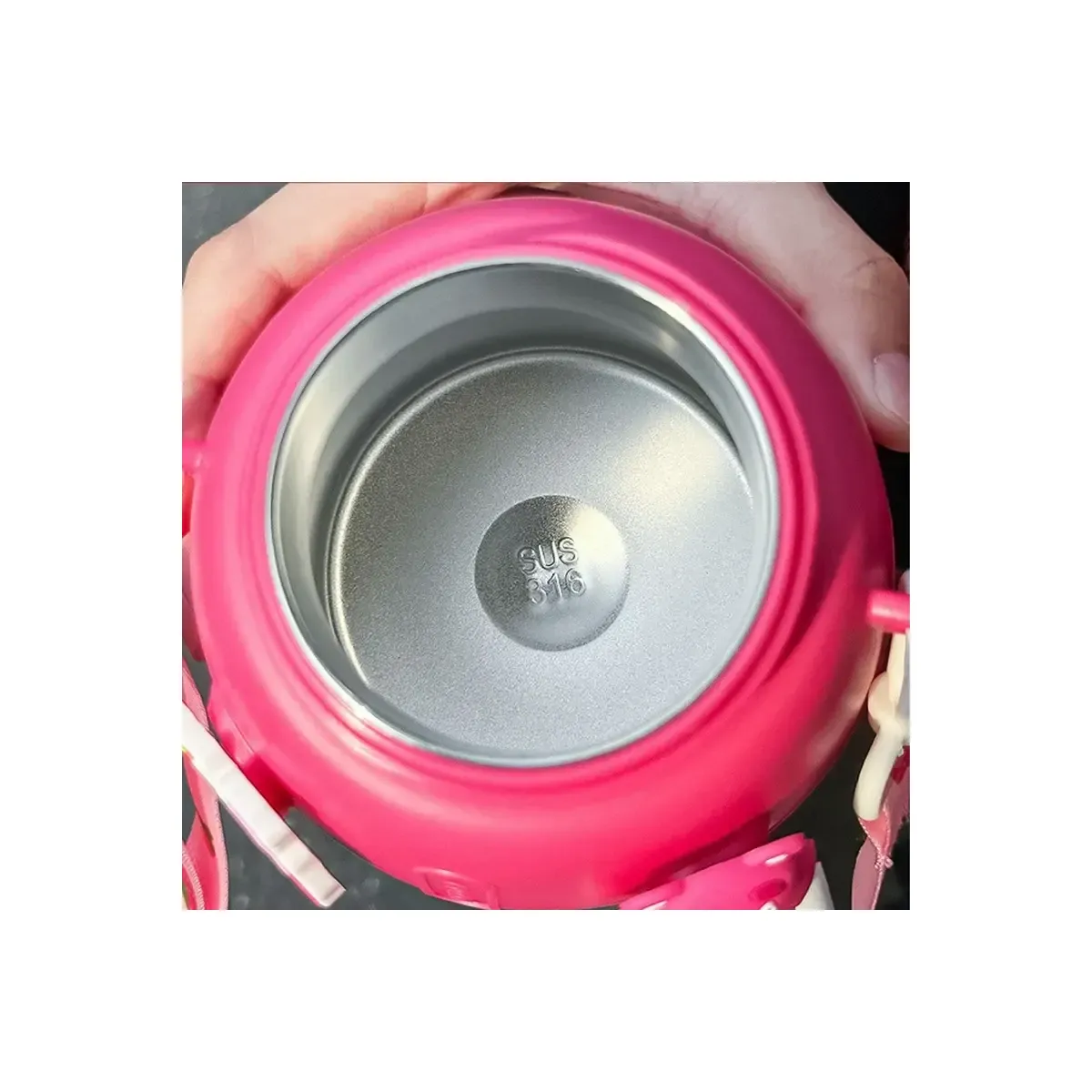 600ml Teddy Bear Kids Water Bottle | Insulated Stainless Steel Sipper with Strap | Peekaboo Kids Mart