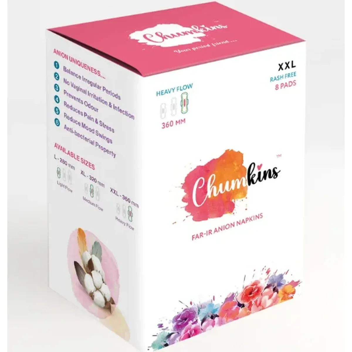 ANION XXL - 360MM- 8 pads (BUY 1 GET 1 FREE OFFER) – ORGANIC WOMEN SANITARY NAPKIN | Peekaboo Kids Mart