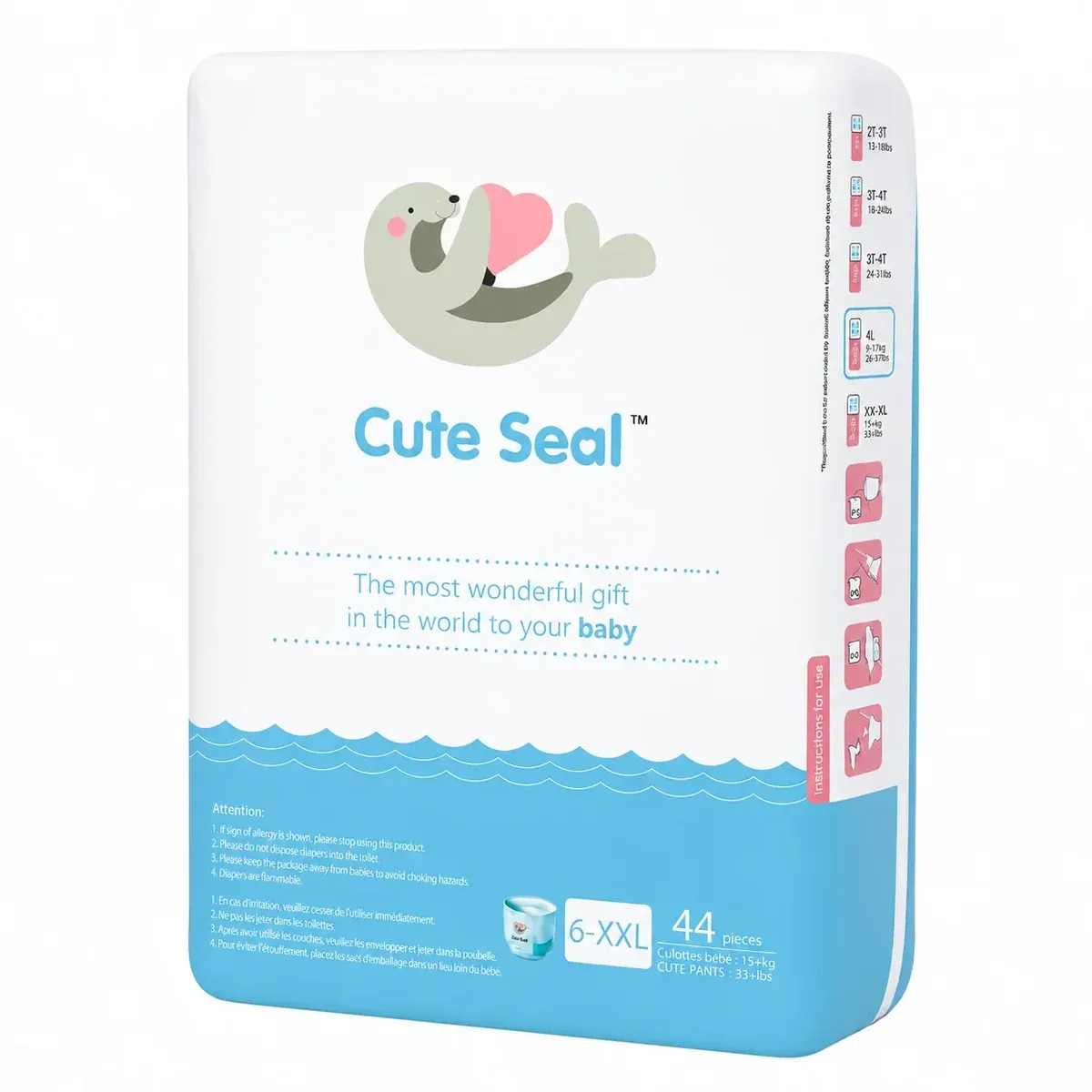 cuteseal-diapers-xxl-pant-style-diapers-above-15-kgs-44-pcs – Cuteseal Diaper | Peekaboo Kids Mart