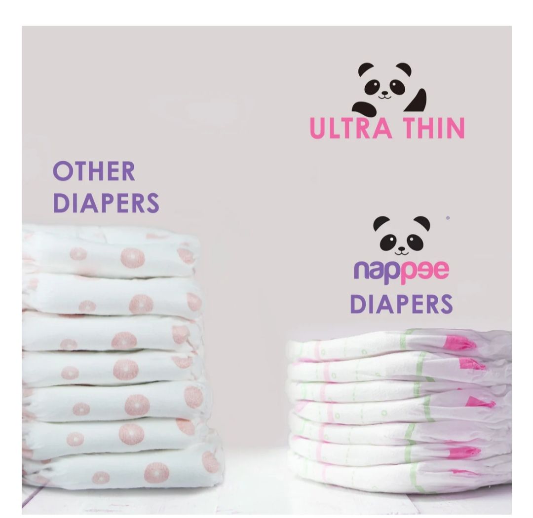 Nappee diapers small velcro 4 to 8 kgs 62 pcs | Peekaboo Kids Mart